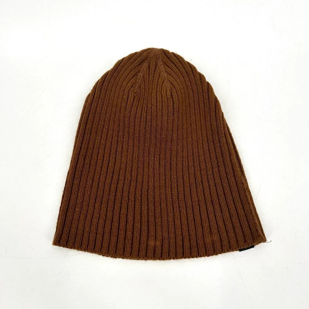 HERSCHEL SUPPLY COMPANY Brown Ribbed Beanie Hat 100% Acrylic